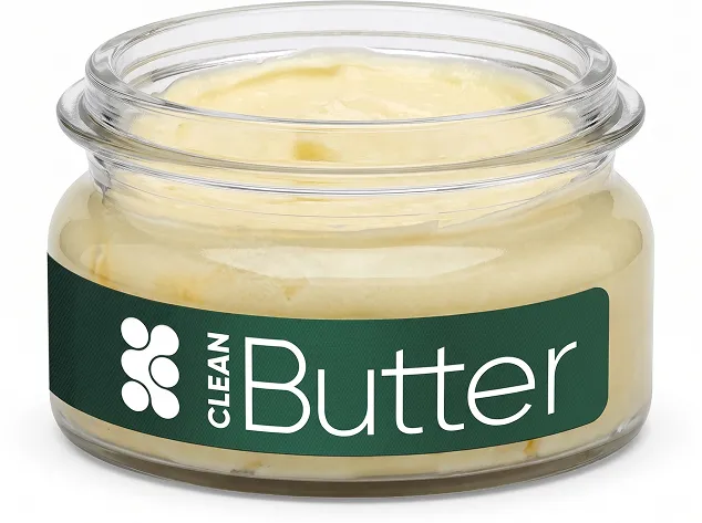 An open jar of CLEANButter™